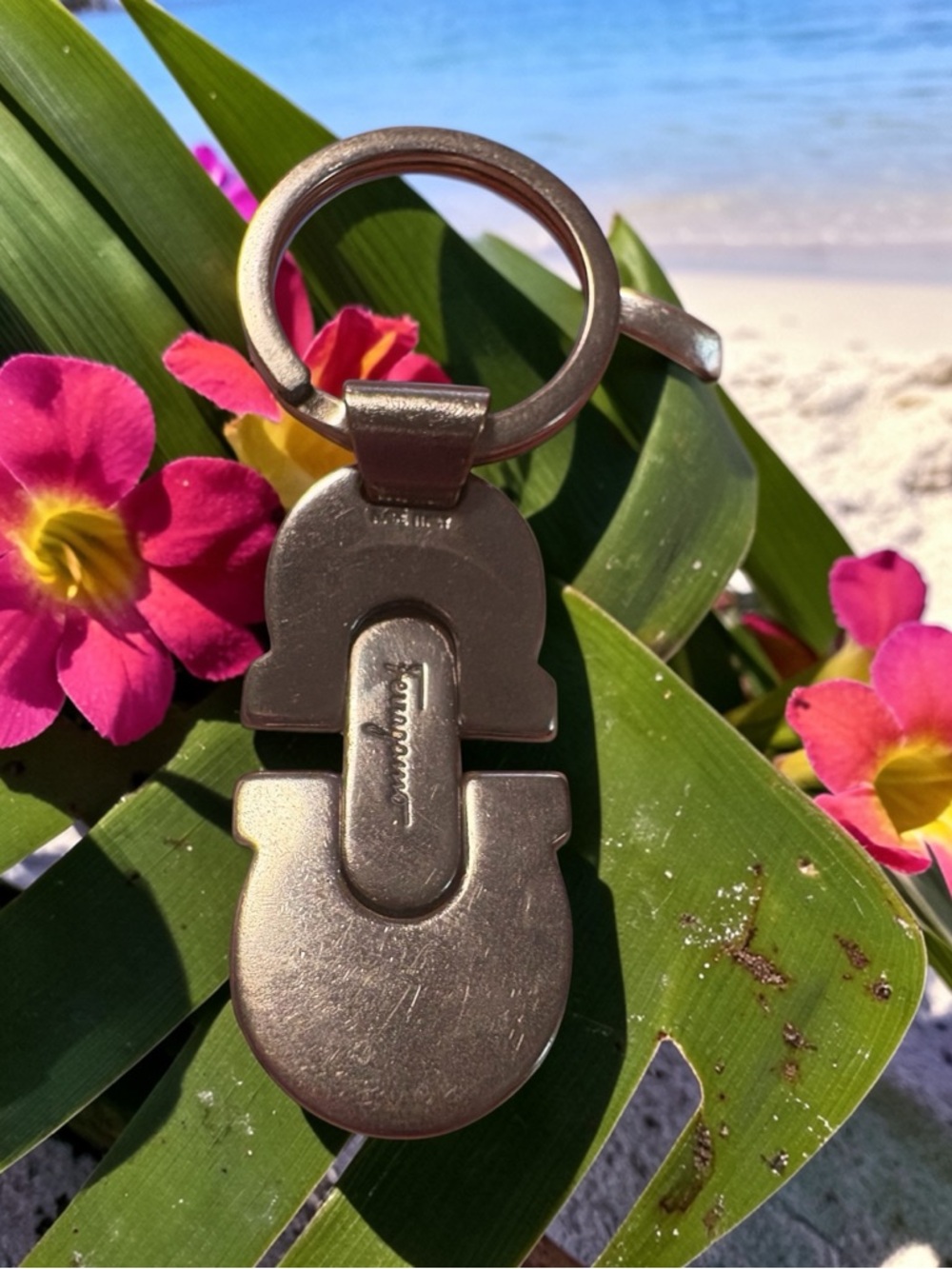 Salvatore Ferragamo gancini metal logo keychain